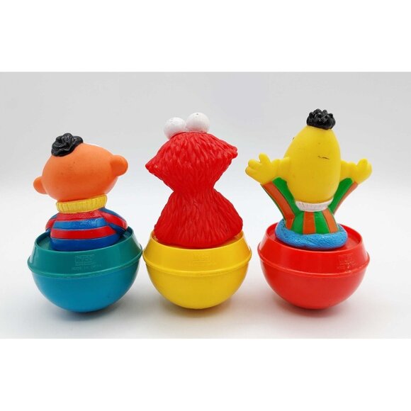 Vintage Sesame Street Elmo Bert Ernie Weeble Wobb Rollie Pollie Illco Toys - Picture 3 of 5